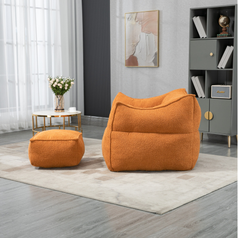 Durable Comfort High Back Bean Bag Chair Couch Indoor Outdoor Lazy Sofa Footstool for Adults and Kids
