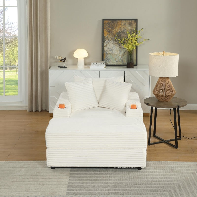 Sofa With 2 Toss Pillows and a Ottoman ,Comfy Sofa- Deep Seat Couch for Living Room
