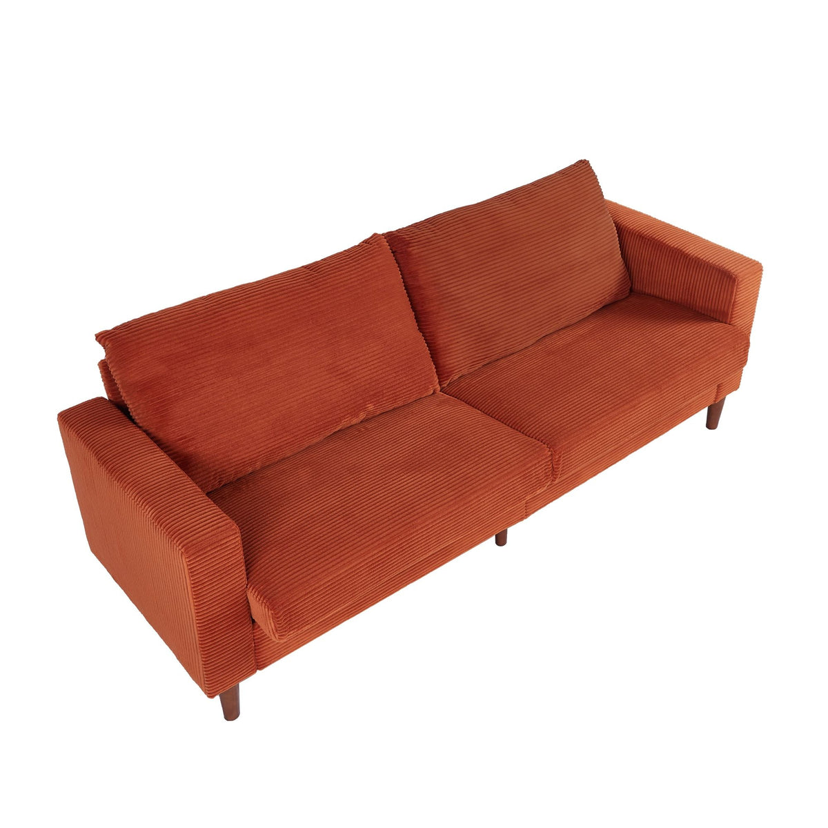 Modern Corduroy Orange Sofa for Living Room or Balcony