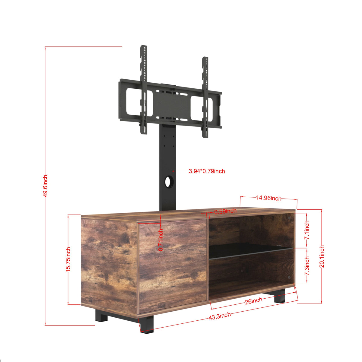 Modern MDF Brown TV Unit with Wall Mount , Space Saving with Storage TV Stands for Living Room