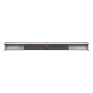 Modern White Floating TV Stand 70 Wall Mount Entertainment Center Cable Hole Particle Board Console DVD Player Cable Box Game