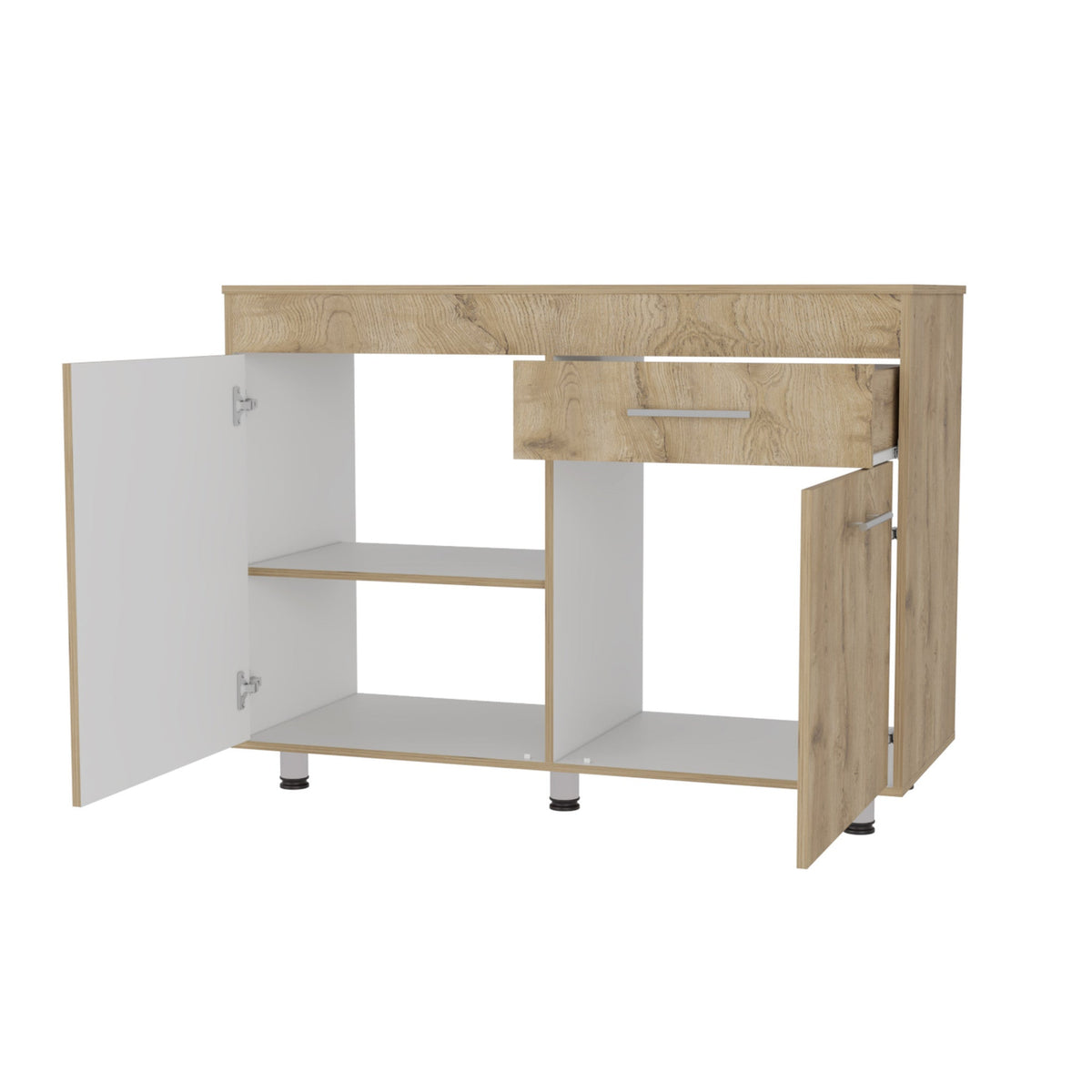 HMS 47\" Natural Console Accent Cabinet Three Shelves and One Drawer Elegant Console Tables