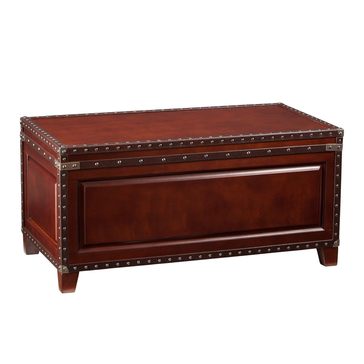 HMS 40\" Rectangular Coffee Table in Brown Solid Wood and Metal Combination