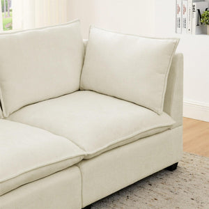 Comfy Cloud Couch Loveseat with 2 Ottoman Modern Chenille Love Seat Upholstered Modular Couch Sleeper for Living Room,
