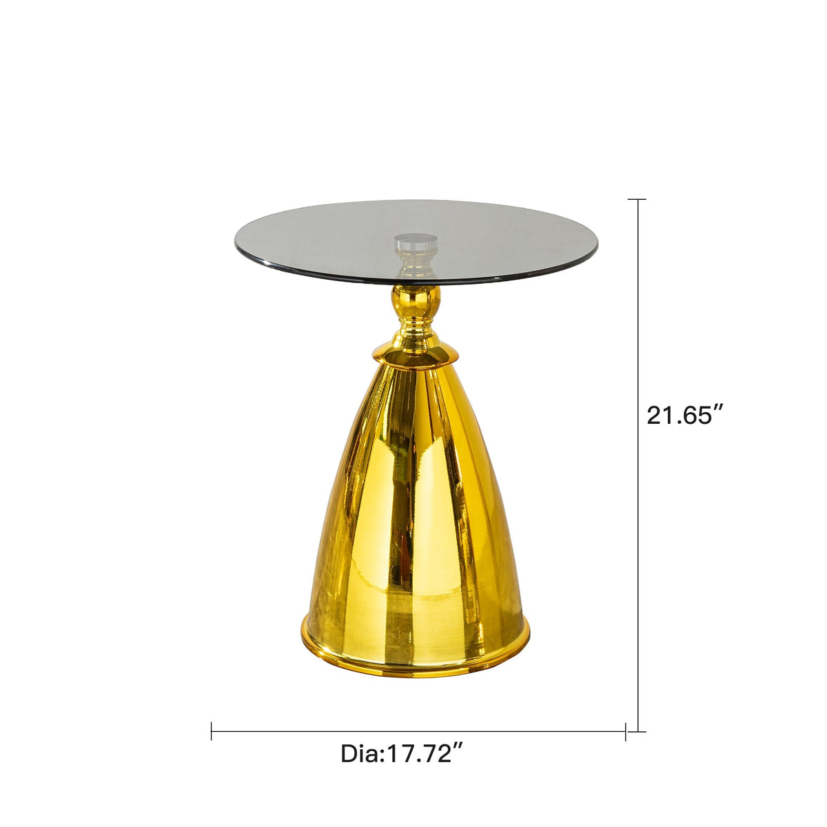 Modern Glass Sofa Side Table Beside Corner Table Living Room Balcony Gold Metal Round Coffee Table