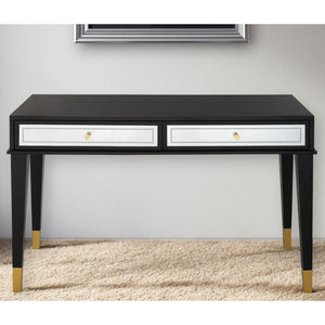 HMS 47\" Contemporary Elegant MDF Wood Console Table with Black Silver Gold Finish for Living Room Hotel Bedroom Decoration