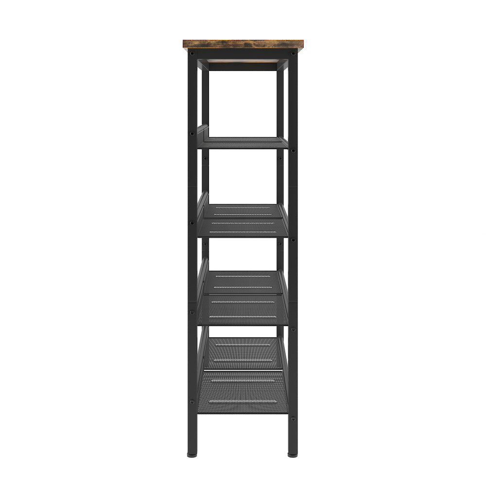 Industrial Shoe Rack, Adjustable Country Style 5-layer Shoe Rack Storage Rack, with 4 Mesh Shelves, Suitable for Entrance