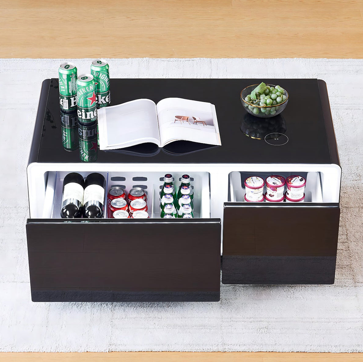 Multifunctional Home Smart Furniture Coffee Table Fridge Mini Refrigerator with Wireless Charging Smart Coffee Table