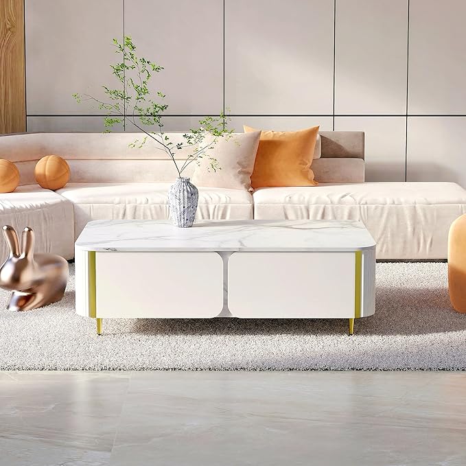 Hot Sale Modern Style Living Room Sintered Stone Coffee Table TV Cabinet Combo Set High-grade Simple Wood Coffee Table