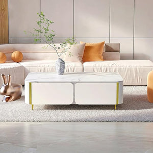 Hot Sale Modern Style Living Room Sintered Stone Coffee Table TV Cabinet Combo Set High-grade Simple Wood Coffee Table