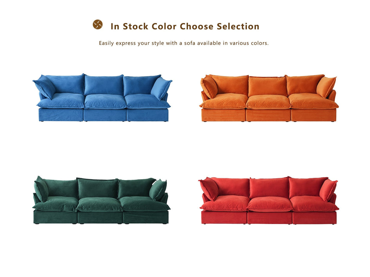 ATUNUS USA Warehouse in Stock Drop Shipping Sofa Living Room Furniture Modern Beige Fabric Modular Sectional Couch Sofa Set