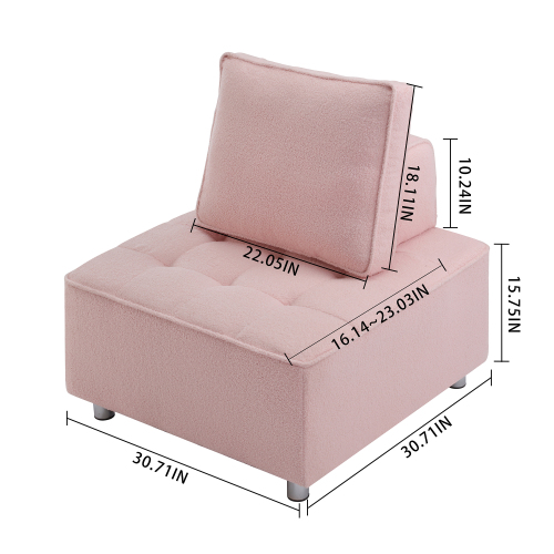 American Warehouse 30-Inch Black Teddy Fleece Single Seat Sofa Chair Modern Design for Home Office Bedroom and Outdoor Living
