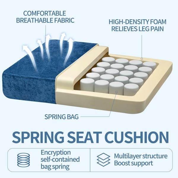 Accent Chair Comfy Chenille Club Fabric Retro Wooden Legs Upholstered Living Room Arm Chair 300lbs Capacity Blue Fabric Chair