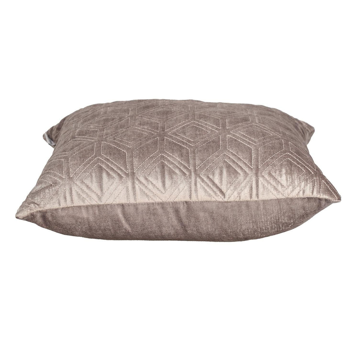 HMS Tufted Diamonds Taupe Velvet Accent Pillow Elegant Living Room Chair Accessory