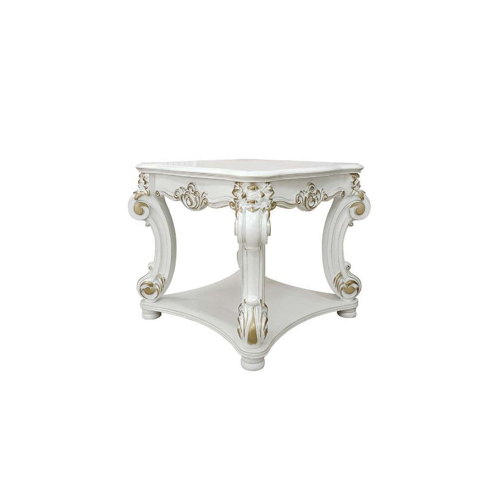 26\" Antique Pearl HMS Manufactured Wood Square End Table Console Tables Product
