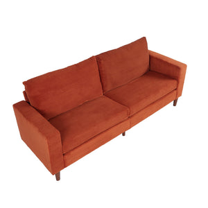 Modern Corduroy Orange Sofa for Living Room or Balcony