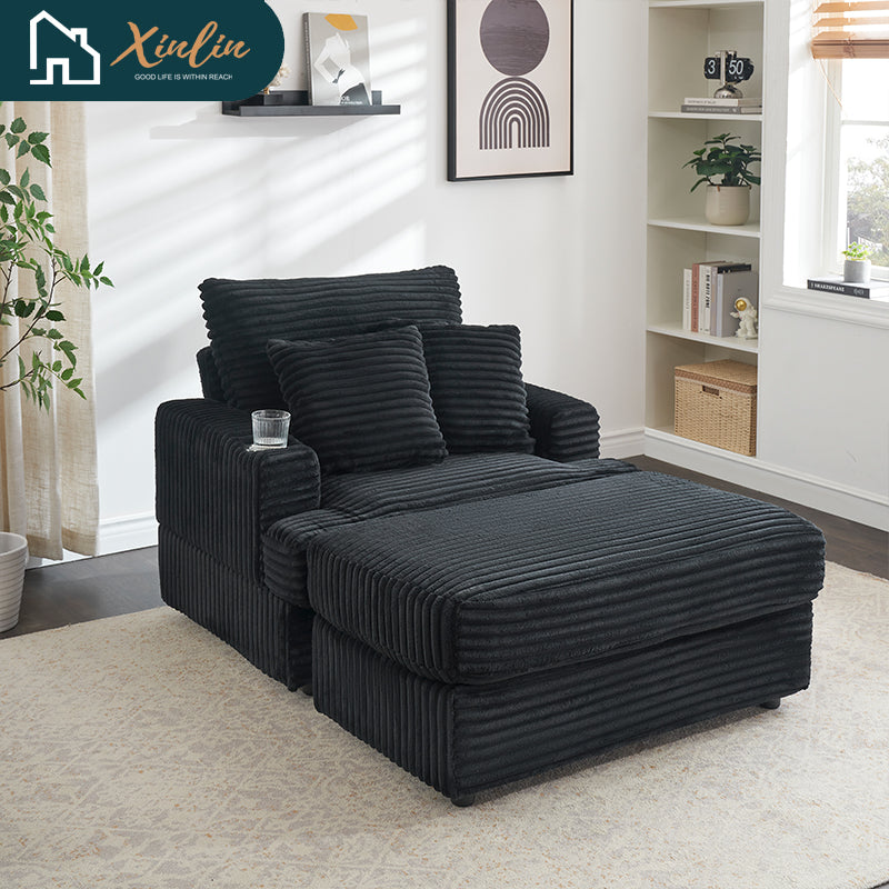 Free Shipping US Warehouse Comfortable Multi-Functional Velvet Sofa Modern Leisure Design American Style Living Room Storage