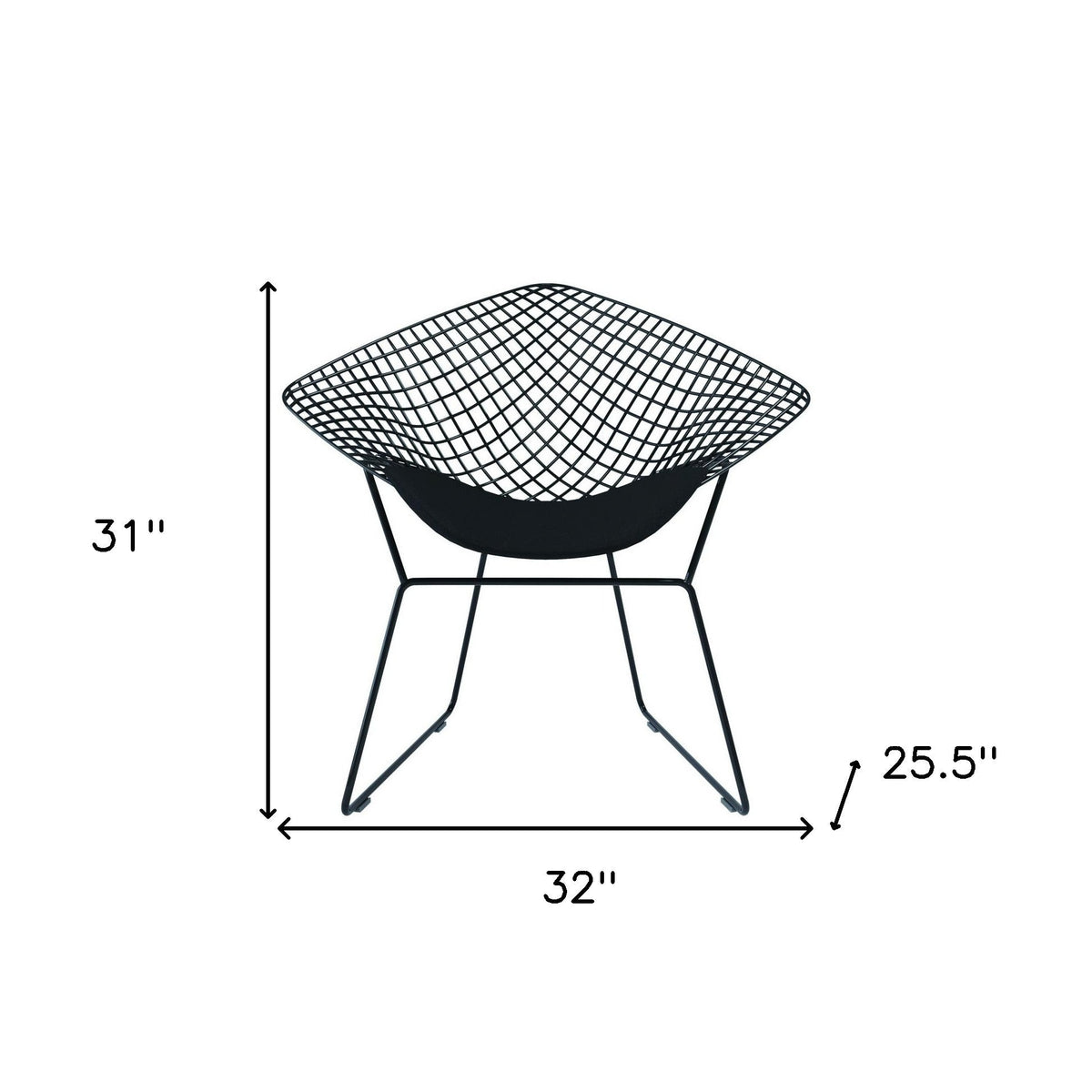 32\" HMS Black Chaise Lounge Chair