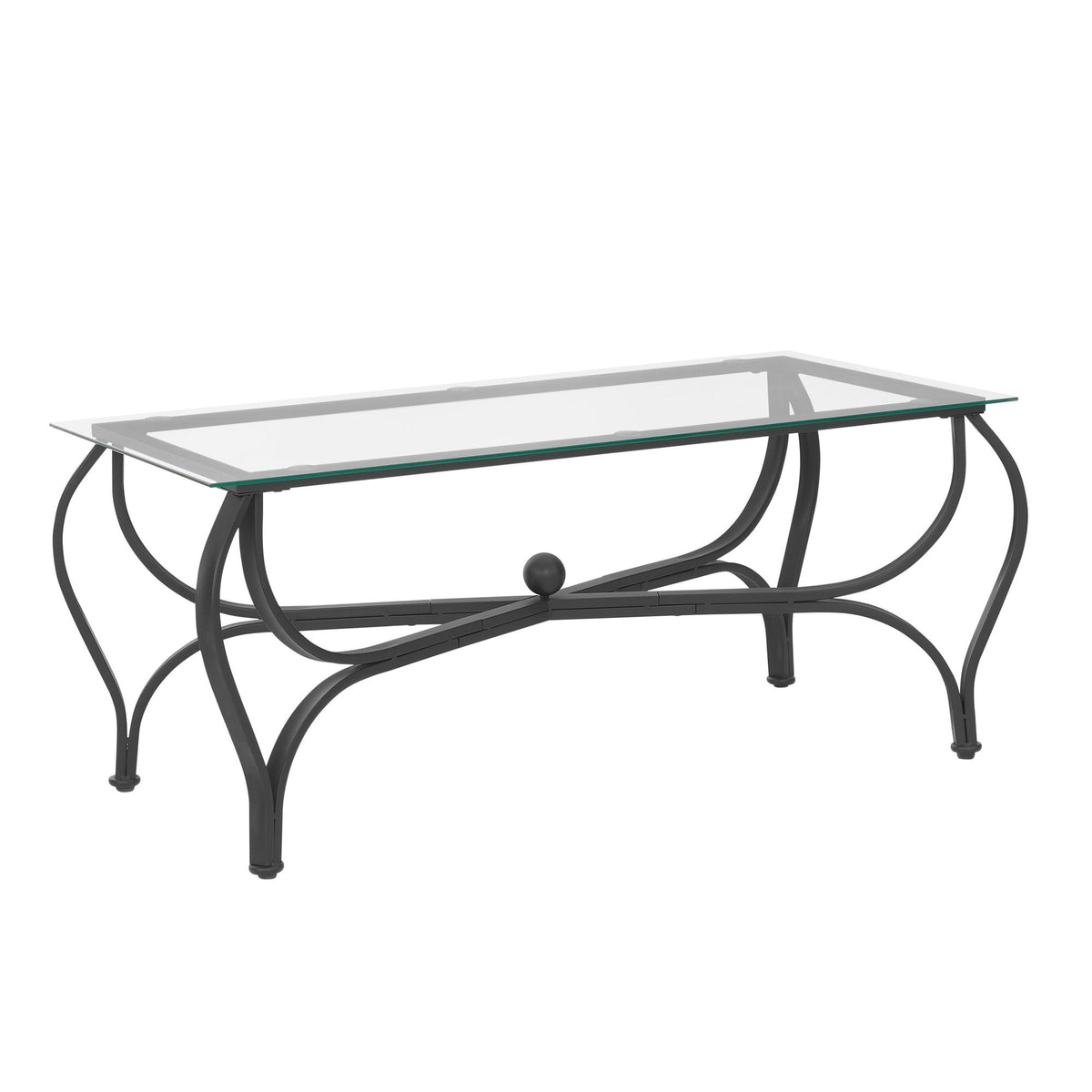 3-Piece Tempered Glass Coffee Table Set White Icon with 1 Coffee Table & 2 End Side Table for Living Room