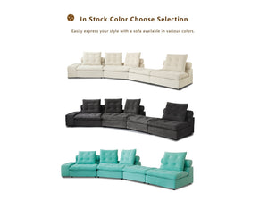 ATUNUS USA in Stock Drop Shipping Tiffany Blue Pet-Friendly Velvet Modular 7 Seater Sectional Sofa Set Scratch Proof Miami Couch