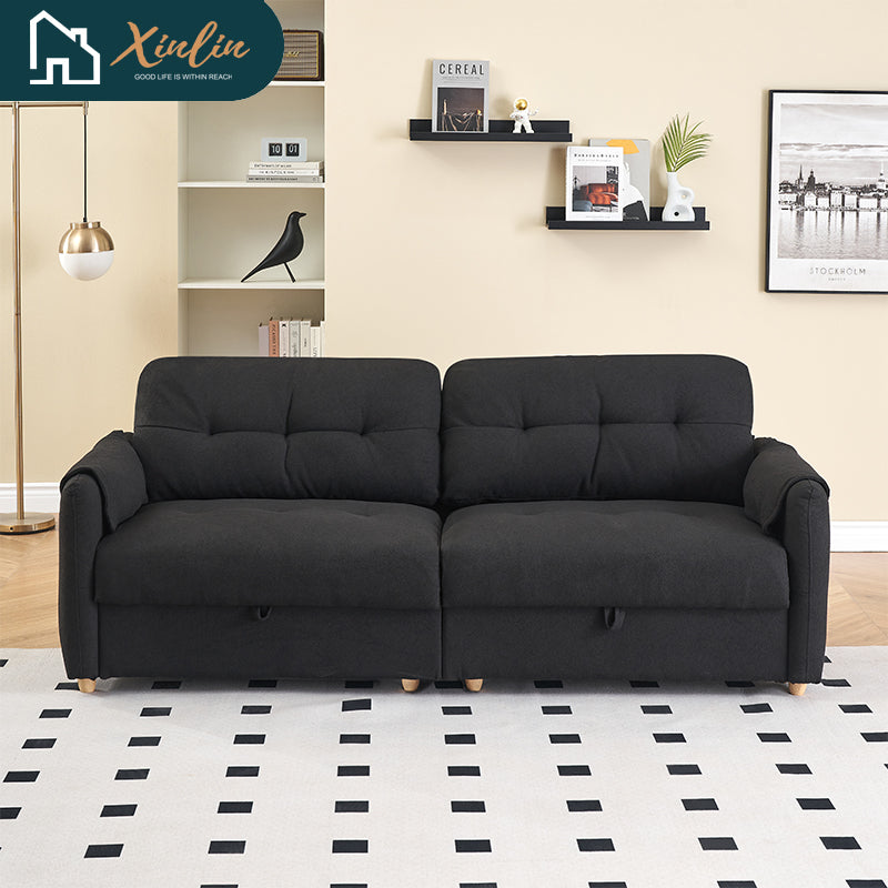 Free Shipping US Warehouse Comfortable Multi-Functional Velvet Sofa Modern Leisure Design American Style Living Room Storage