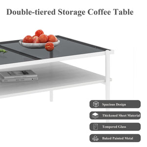 New Modern Coffee Table,coffee Tables for Living Room, Glass Coffee Table, Square Steel Coffee Table Living Room Furniture