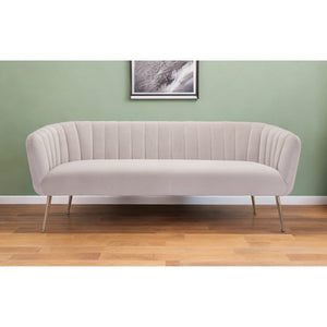 HMS 70 Beige Velvet Chesterfield Sofa Gold Legs Contemporary L-Shape Design Convertible Home Furniture Use Genuine Leather