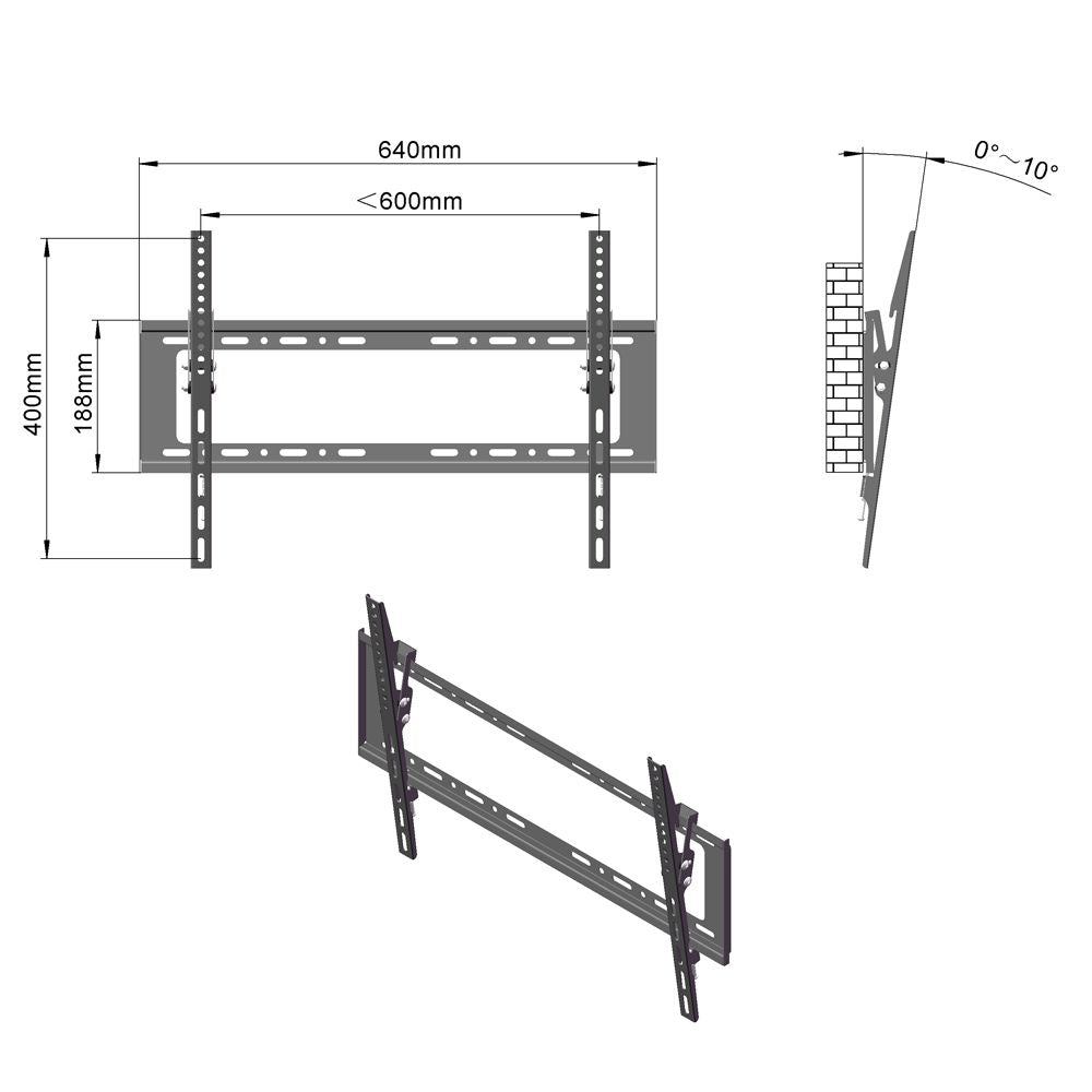 High Quality TMW798 Wall Mount TV Stand Bracket with Spirit Level Useful for TVs