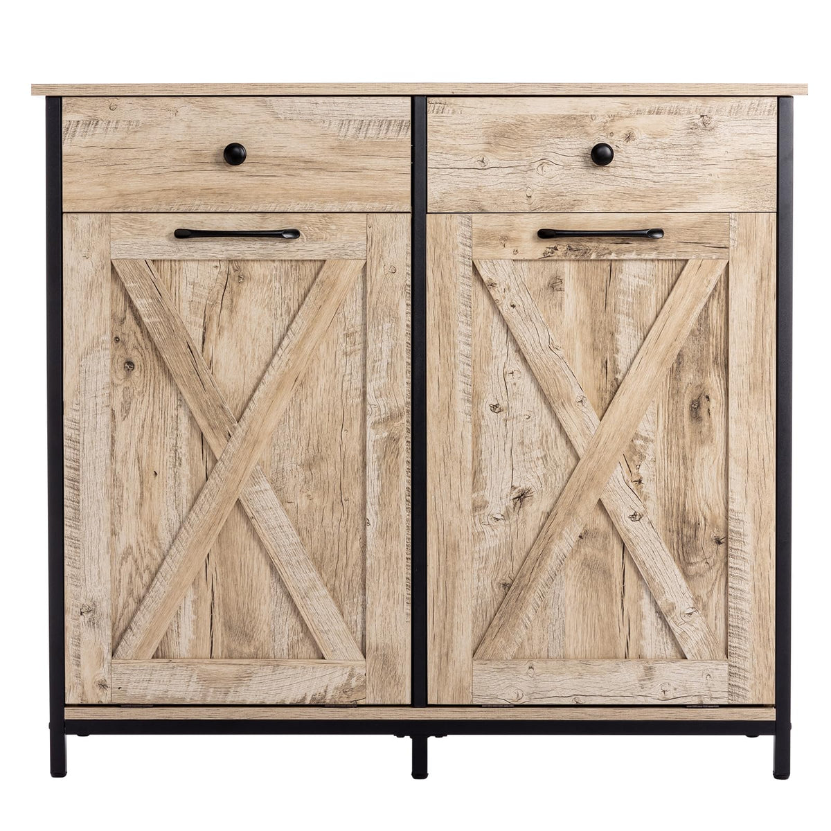 Double Kitchen Trash Cabinets Free Standing Recycling Trash Can Holder Dual Tilt Out Trash Cabinet