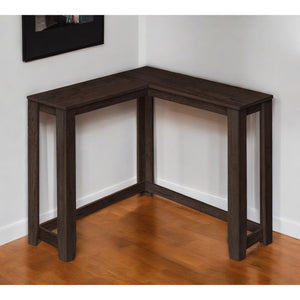 Hms 36\" Espresso Solid Wood Distressed Corner Console Table