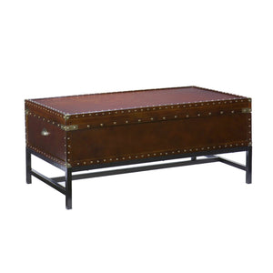 HMS 42\" Rectangular Coffee Table in Brown Manufactured Wood and Metal