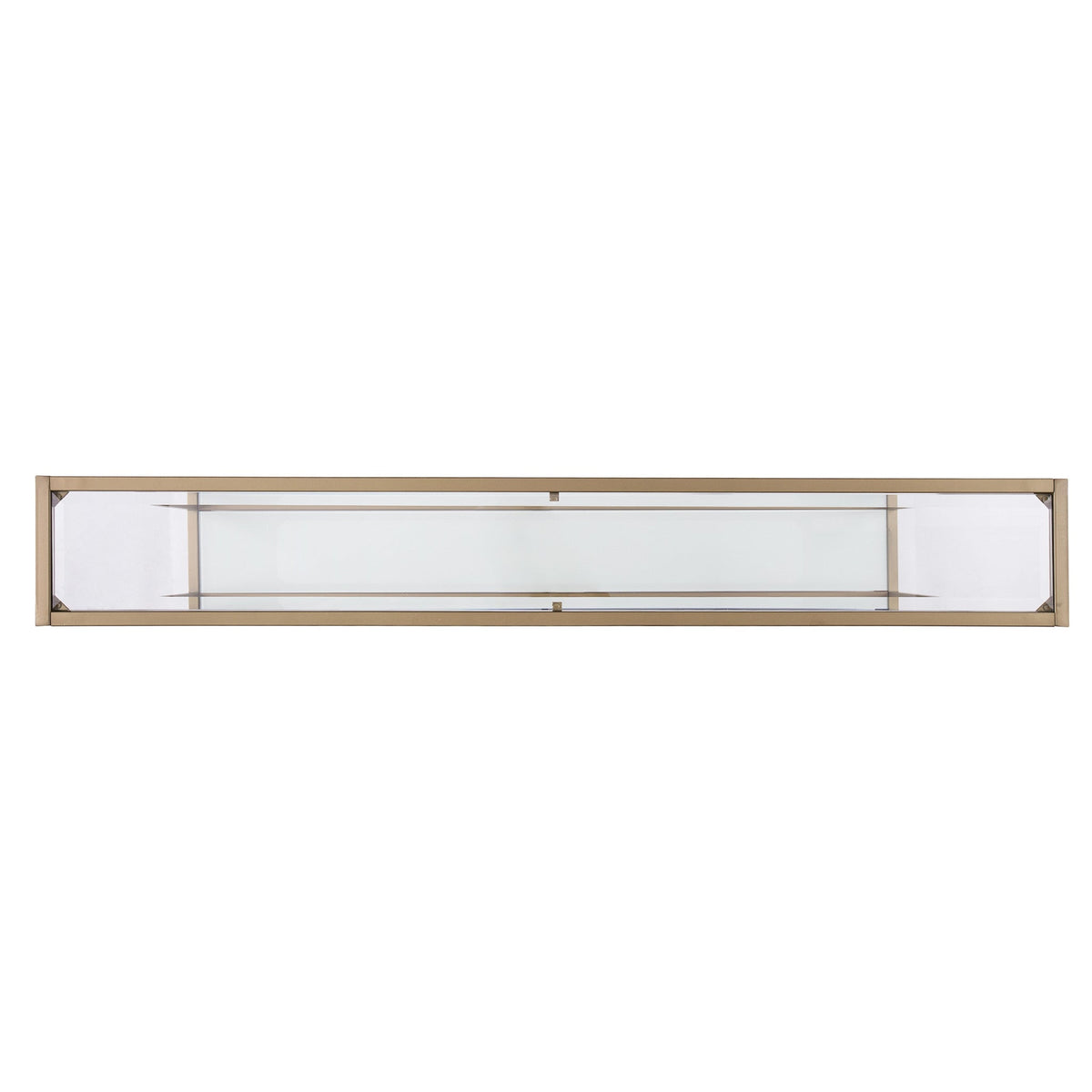 HMS 56\" Clear and Gold Glass Mirrored Frame Console Table with Shelves Elegant Home Décor Console Tables