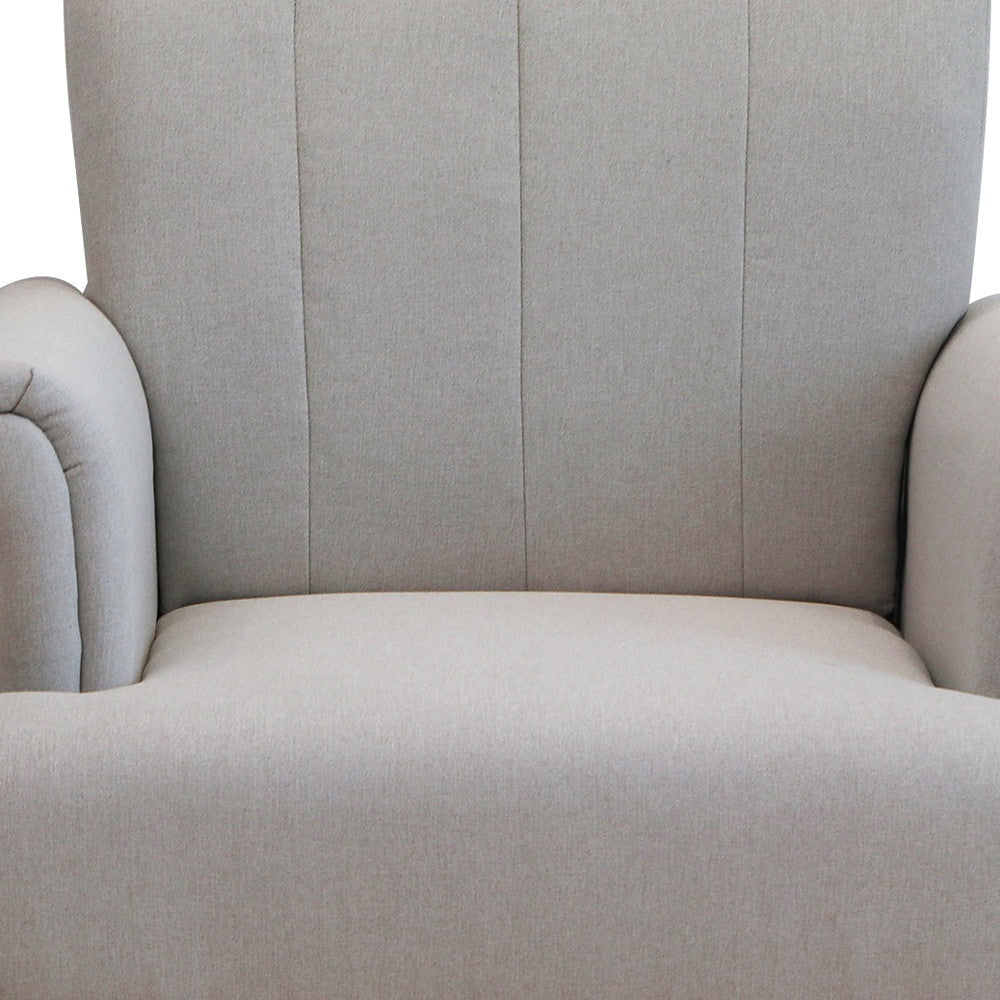 HMS 30\" Light Gray and Brown Upholstered Arm Chair for Living Room
