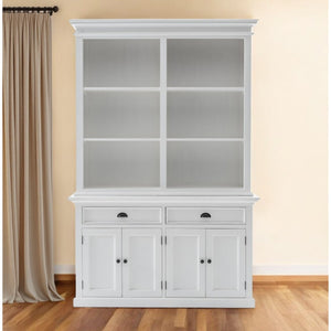 HMS 87 White Solid Wood Adjustable Four Tier Bookcase