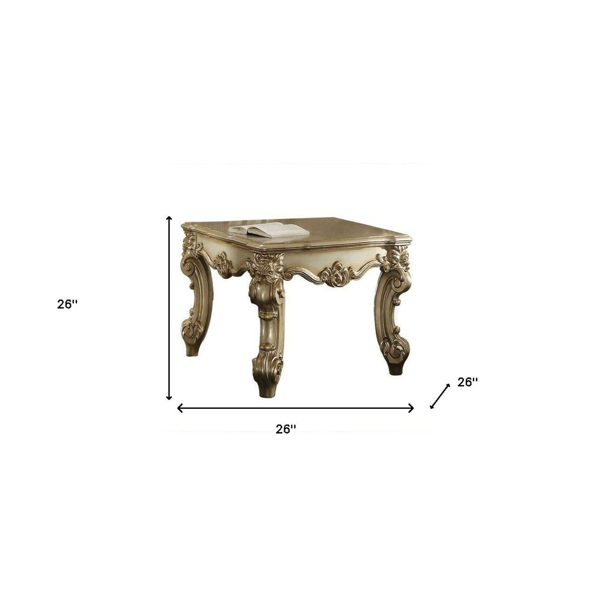 HMS 26\" Gold Patina Manufactured Wood Square End Table Elegant Coffee Tables with Unique Style