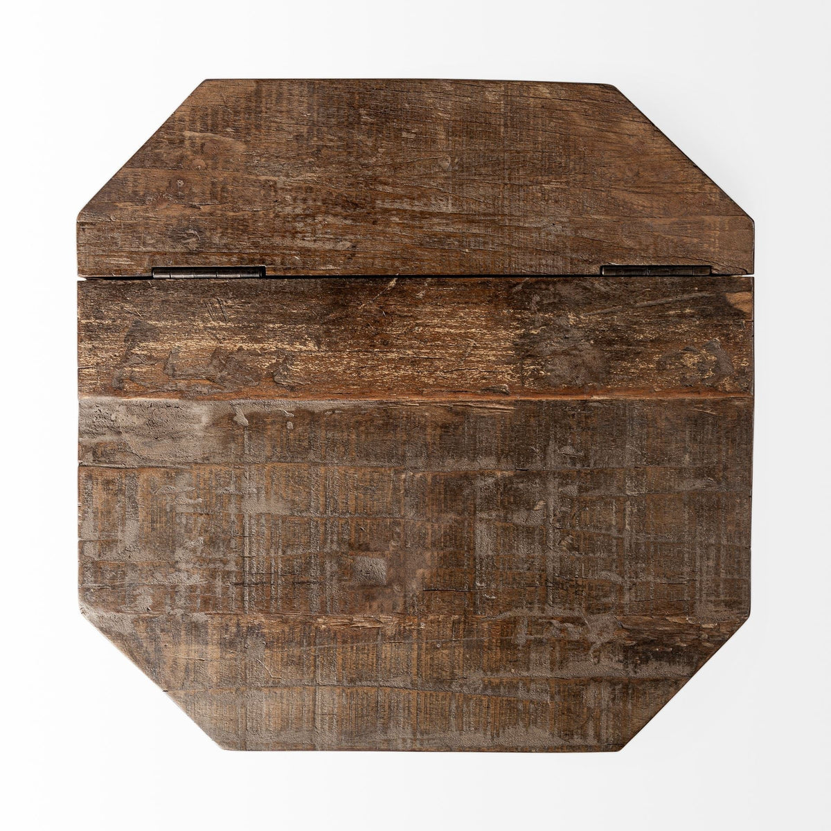 HMS 21\" Convertible Brown Solid Wood End Table Farmhouse Indoor Living Room Furniture Metal for Entry Dining Tea Table Use