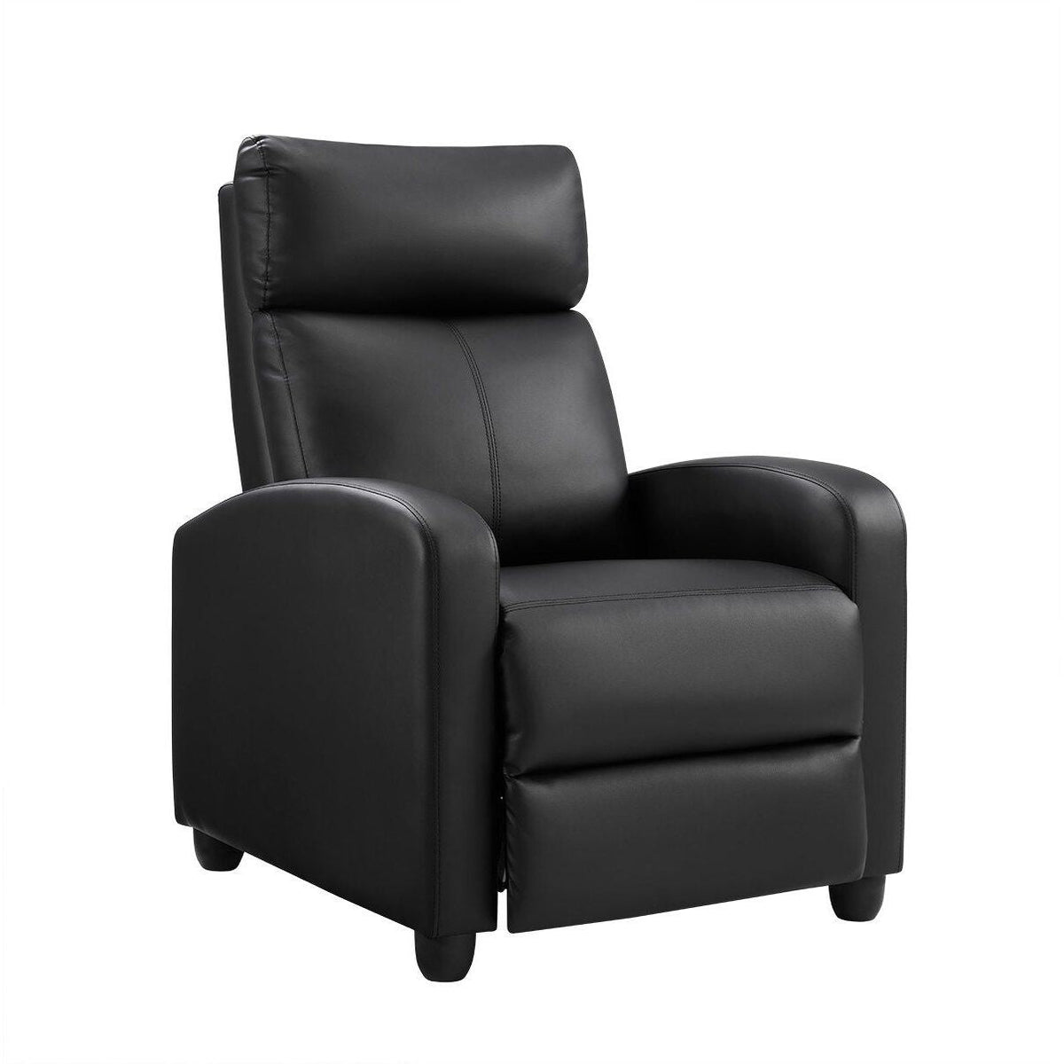 Single-S Manual Recliner Chair Comfortable PU Leather Upholstery for Small Spaces