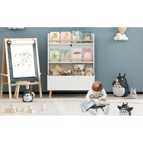 FCJ Children's Bookshelf Industrial-Contemporary Antique Design for Home Living Room Bedroom & School Book Storage