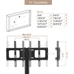 Wall-Mounted Floating TV Stand Modern Media Console with Hidden Storage Height Adjustable Rolling TV Stand with Locking Wheels