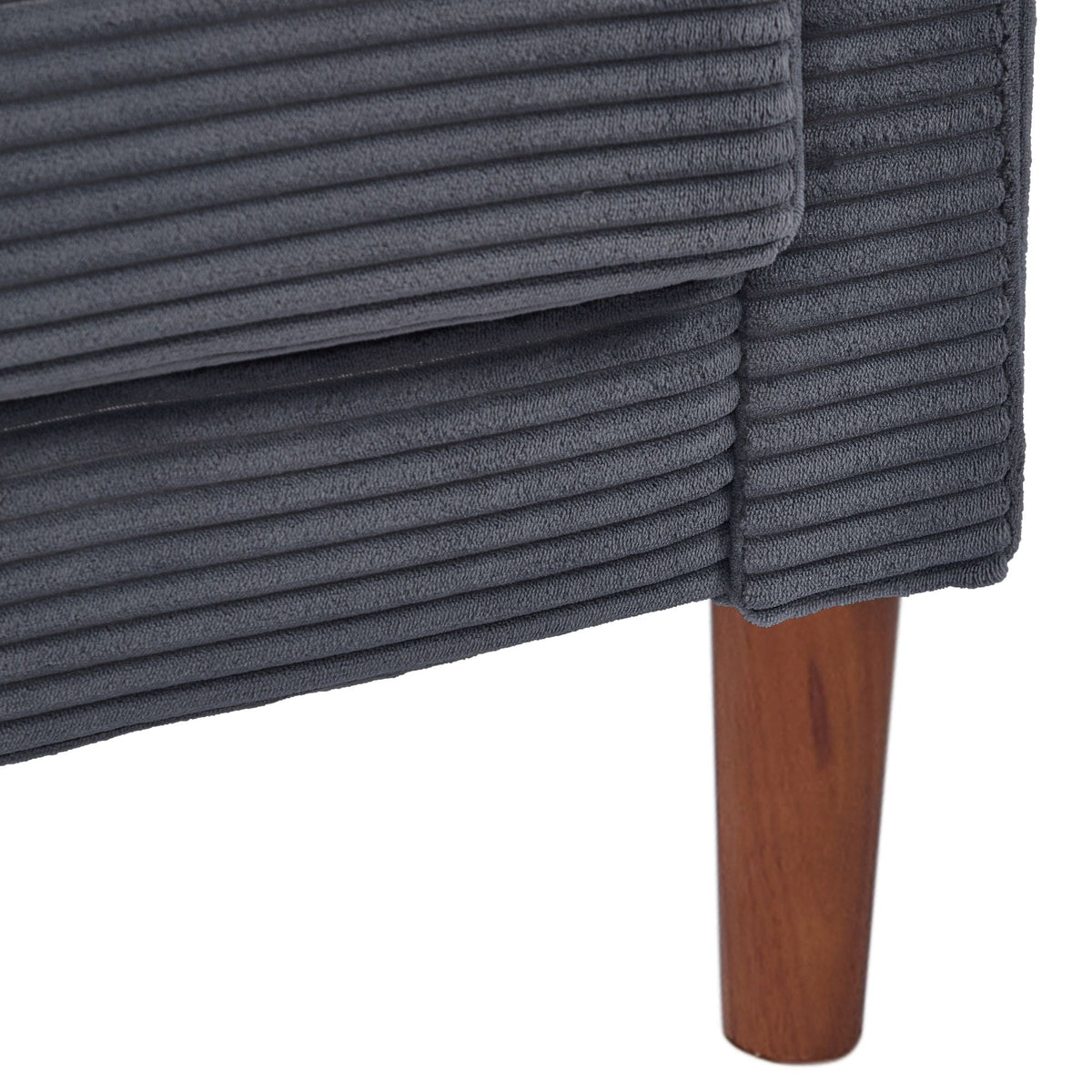 Modern 2140 Corduroy Two-Seater Sofa for Living Room Bedroom & Office in Small Spaces Gray (2140GY)
