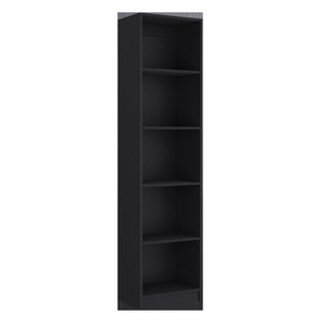 Set Three Traditional Five Tier Bookcase HMS Black Glass Bookshelf for Home Office Living Room Workshop Staircase Book Storage