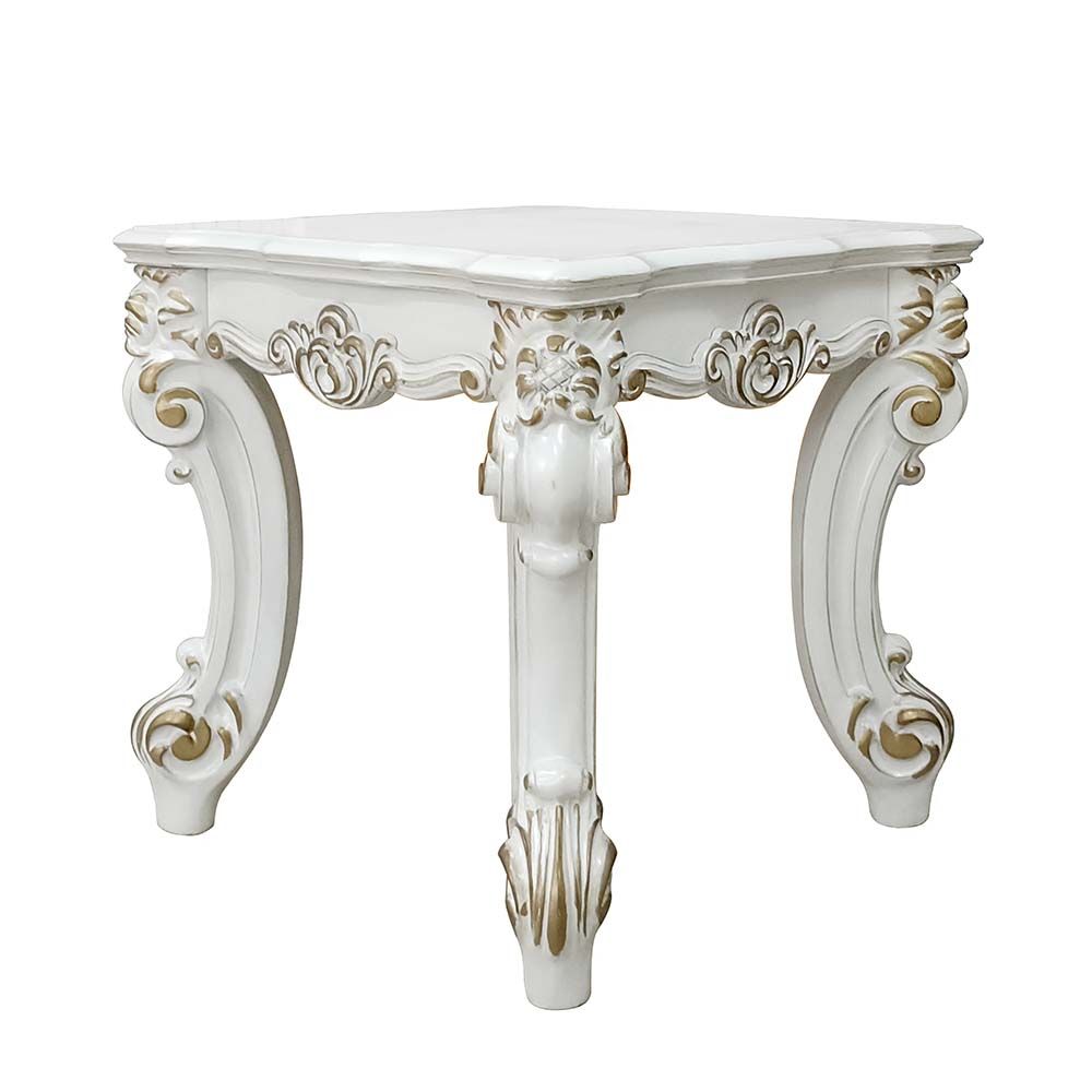 26\" Antique Pearl HMS Manufactured Wood Square End Table Console Tables Product