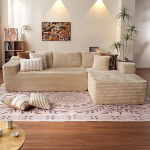 TikTok Popular 107 Inch Fluffy Cloud Sofa Sectional L Shape with Chaise Oversized Modular Corner Couch