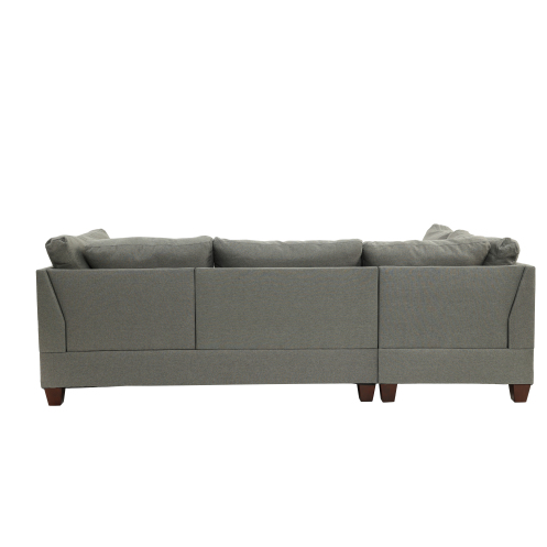 FCJ 3-PC Convertible Sectional Sofa Set in Gray for Living Rooms Apartments and Beds