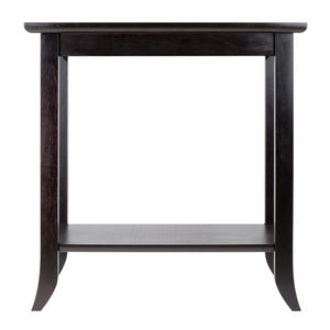 Genoa Rectangular Console Table with Glass Top and Shelf Elegant End Table