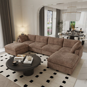 ATUNUS US in Stock Drop Shipping Sofa American Classic Living Room Furniture Corduroy Modular Sectional Couch Sofa Sets