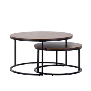 2-Piece Nesting Round Coffee Table Set
