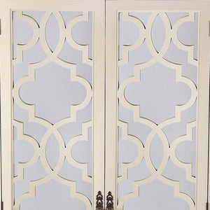 HMS Morjanna White Tall Cabinet Solid Wood MDF Antique Design Style for Home Hotel Villa Living Room Dining Room Furniture
