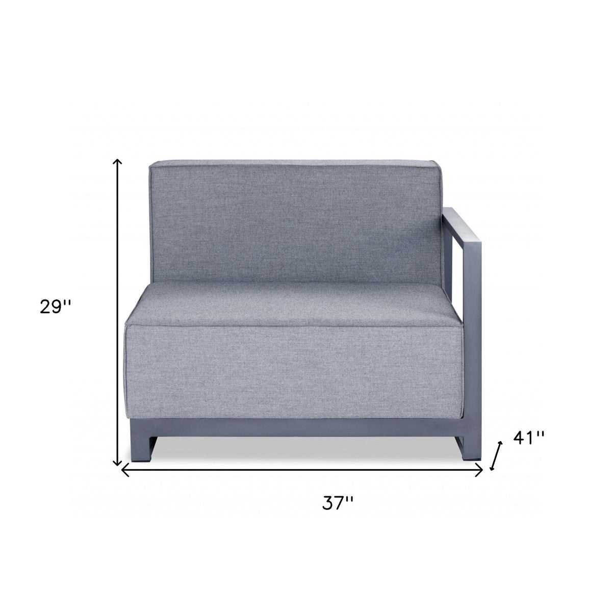 HMS 37 Gray Linen Arm Accent Chair with Modern Design Metal Legs for Home Office Living Room Bedroom or Apartment Use