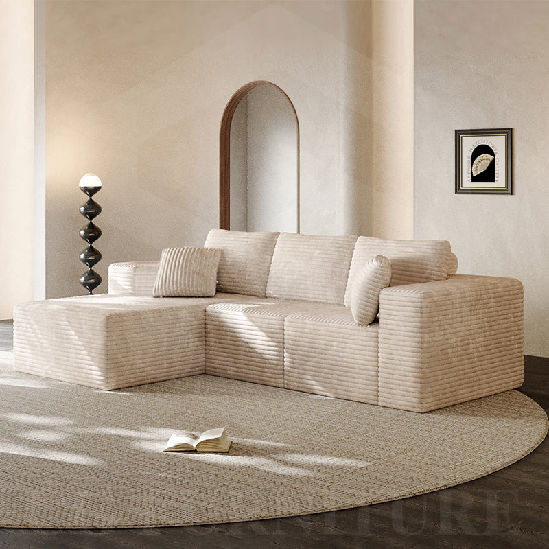 TikTok Popular 107 Inch Fluffy Cloud Sofa Sectional L Shape with Chaise Oversized Modular Corner Couch